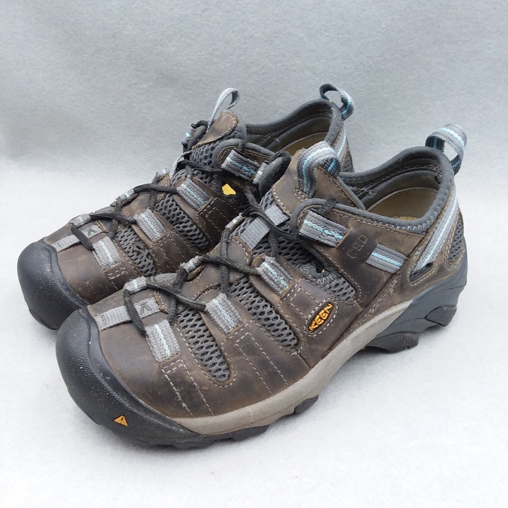 KEEN ESD Brown Leather Work Hiking Trail Shoes‎ Men's 7 Steel Toe ASTM F2413-11
